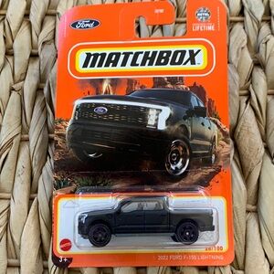 2022 Ford F-150 Lightning Black Truck Matchbox MB1295 F150 Pickup Mattel New